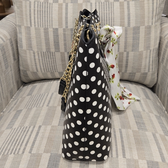 Betsey Johnson Black Shoulder Bag with Gold Details - Picture 3 of 6